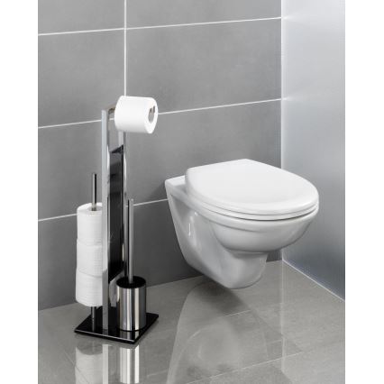 WENKO 22983100 - WC ščetka RIVALTA 18x70 cm iz nerjavečega jekla/srebrna/črna