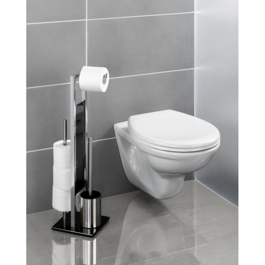 WENKO 22983100 - WC ščetka RIVALTA 18x70 cm iz nerjavečega jekla/srebrna/črna