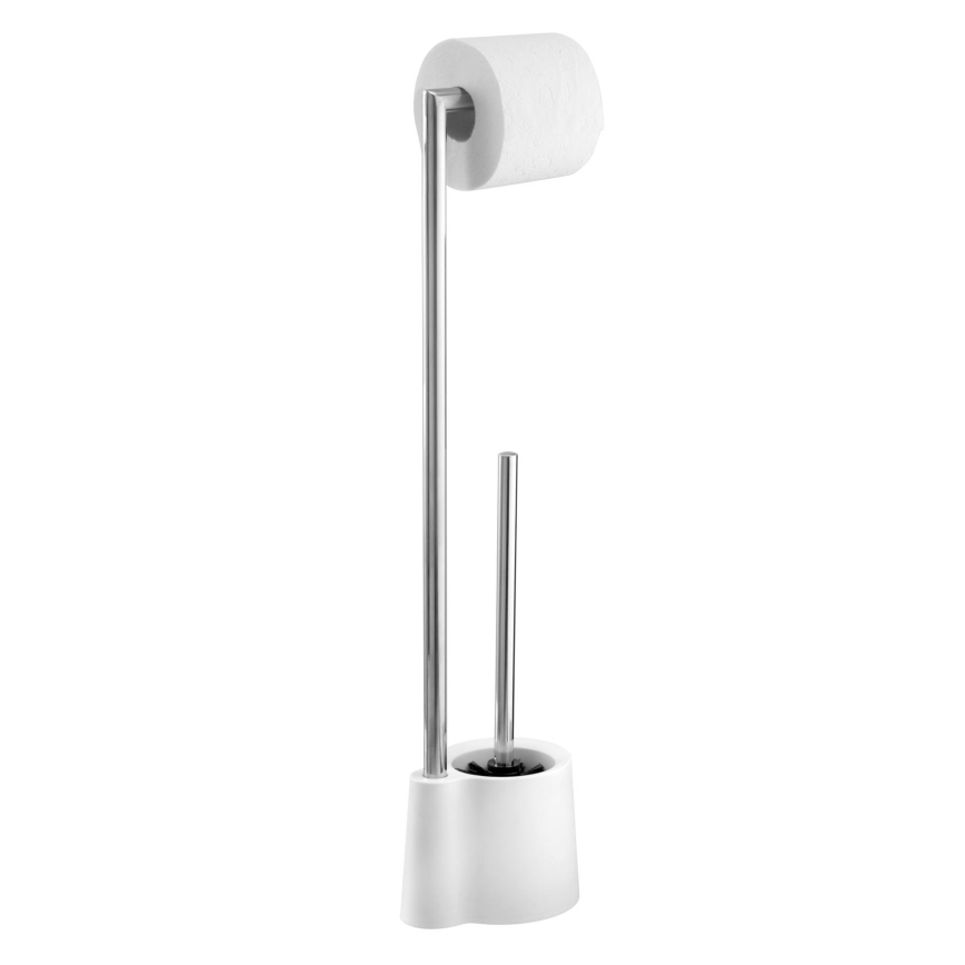 WENKO 22989100 - WC ščetka AVOLA 13x70 cm nerjaveče jeklo/bela/srebrna