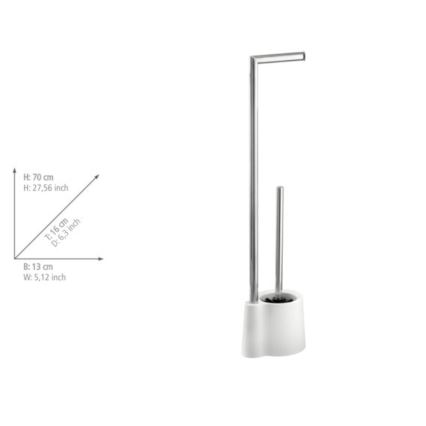WENKO 22989100 - WC ščetka AVOLA 13x70 cm nerjaveče jeklo/bela/srebrna