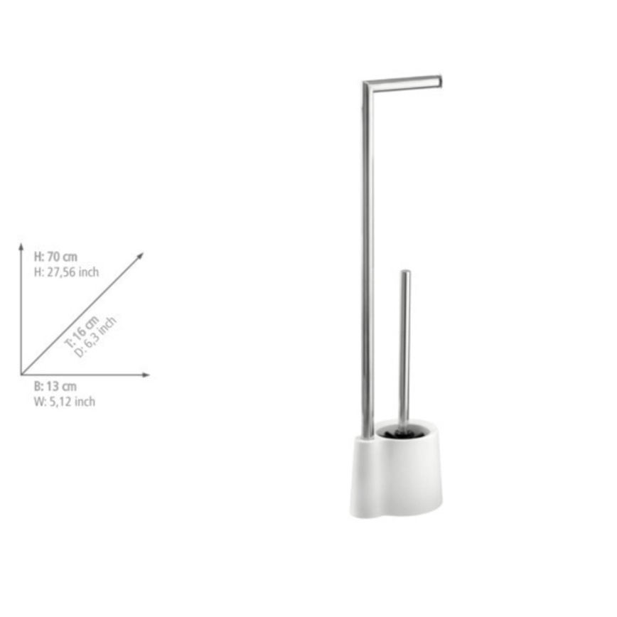 WENKO 22989100 - WC ščetka AVOLA 13x70 cm nerjaveče jeklo/bela/srebrna
