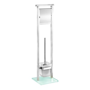WENKO 22992100 - WC krtača DEBAR 18x73 cm nerjaveče jeklo/saten/bela