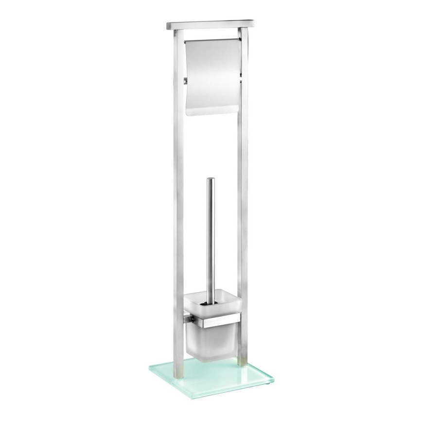 WENKO 22992100 - WC krtača DEBAR 18x73 cm nerjaveče jeklo/saten/bela