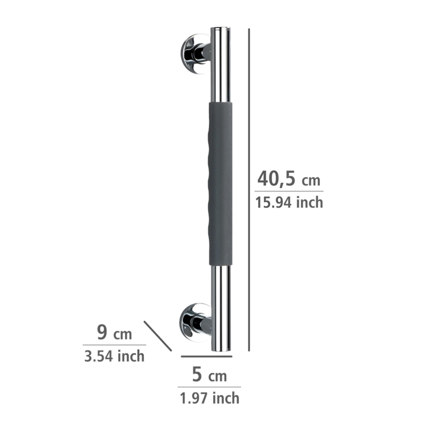 WENKO 23284100-Ročaj SECURA 40,5x9 cm nerjaveče jeklo/antracit/sijajni krom