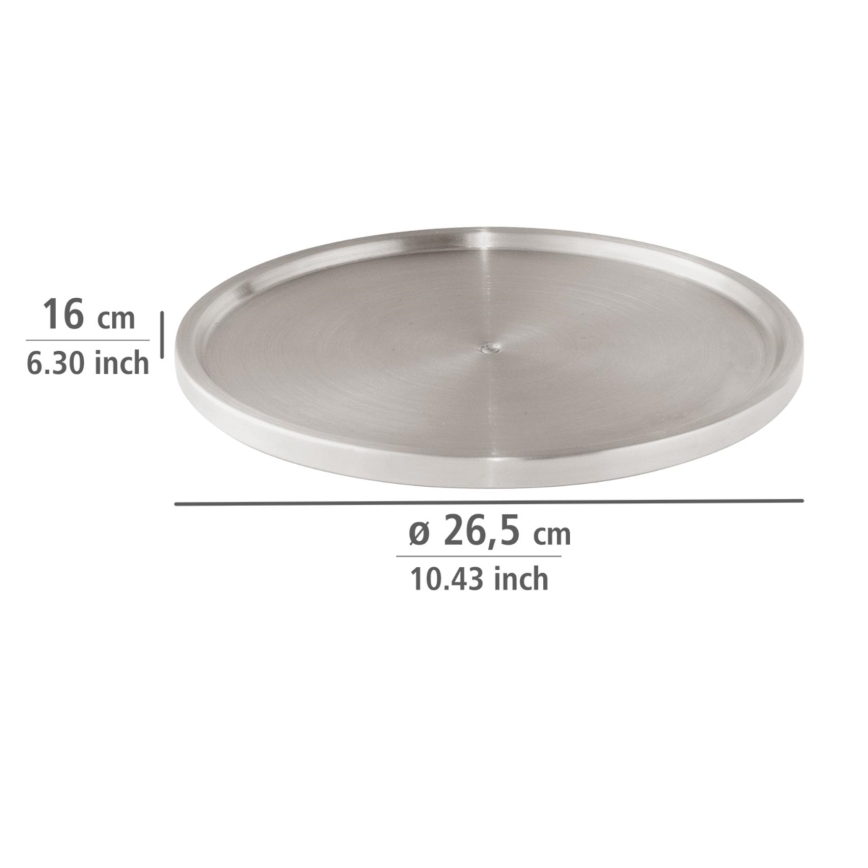 WENKO 2334100 - Pladenj iz nerjavečega jekla 26,5 x 1,5 cm, srebrne barve