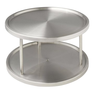 WENKO 2335100 - Vrtljiva polica CABINET CAROUSEL 26,5x15,5 cm nerjaveče jeklo/srebrna