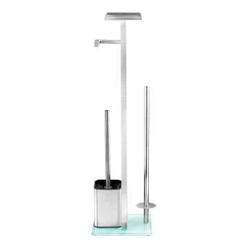 WENKO 23364100 - WC krtača DEBAR 21x70,5 cm nerjaveče jeklo/saten/bela