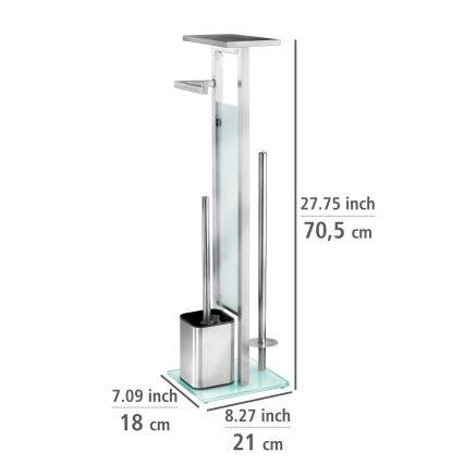 WENKO 23364100 - WC krtača DEBAR 21x70,5 cm nerjaveče jeklo/saten/bela