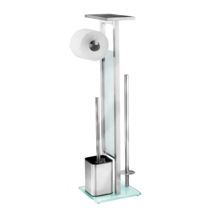 WENKO 23364100 - WC krtača DEBAR 21x70,5 cm nerjaveče jeklo/saten/bela