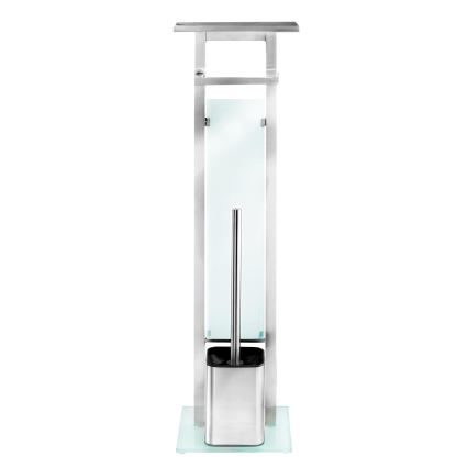 WENKO 23364100 - WC krtača DEBAR 21x70,5 cm nerjaveče jeklo/saten/bela