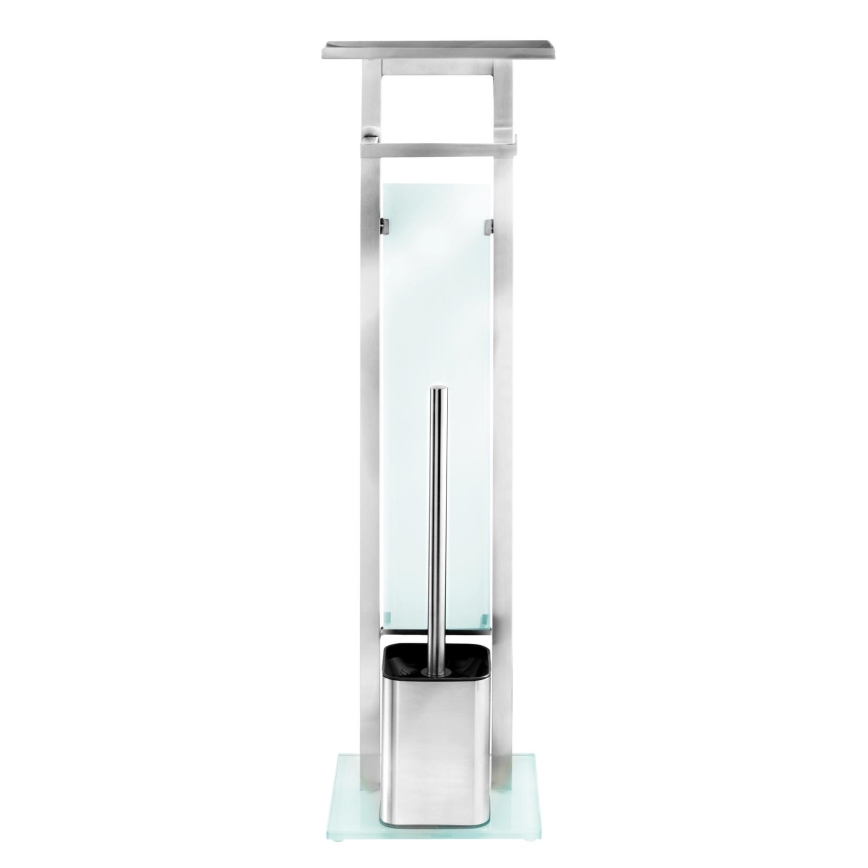 WENKO 23364100 - WC krtača DEBAR 21x70,5 cm nerjaveče jeklo/saten/bela