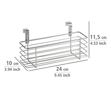 WENKO 2344100 - Koš SLIM 24x11,5 cm sijajni krom/črna