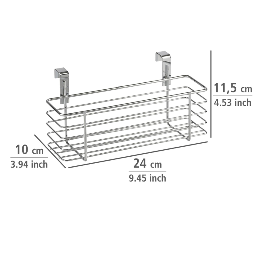 WENKO 2344100 - Koš SLIM 24x11,5 cm sijajni krom/črna