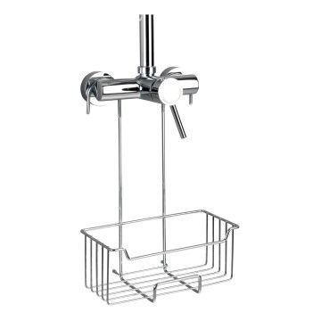 WENKO 23499100 - Polica za prho MILO 25x36 cm, nerjaveče jeklo/srebrna/prozorna