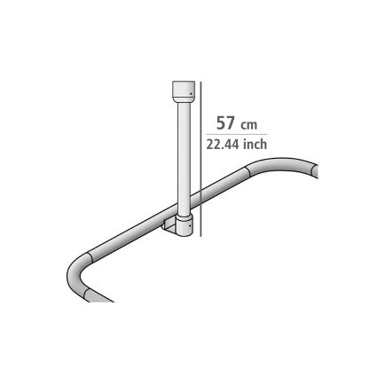 WENKO 23566100 - Stropna opora UNIVERSAL 57 cm črna