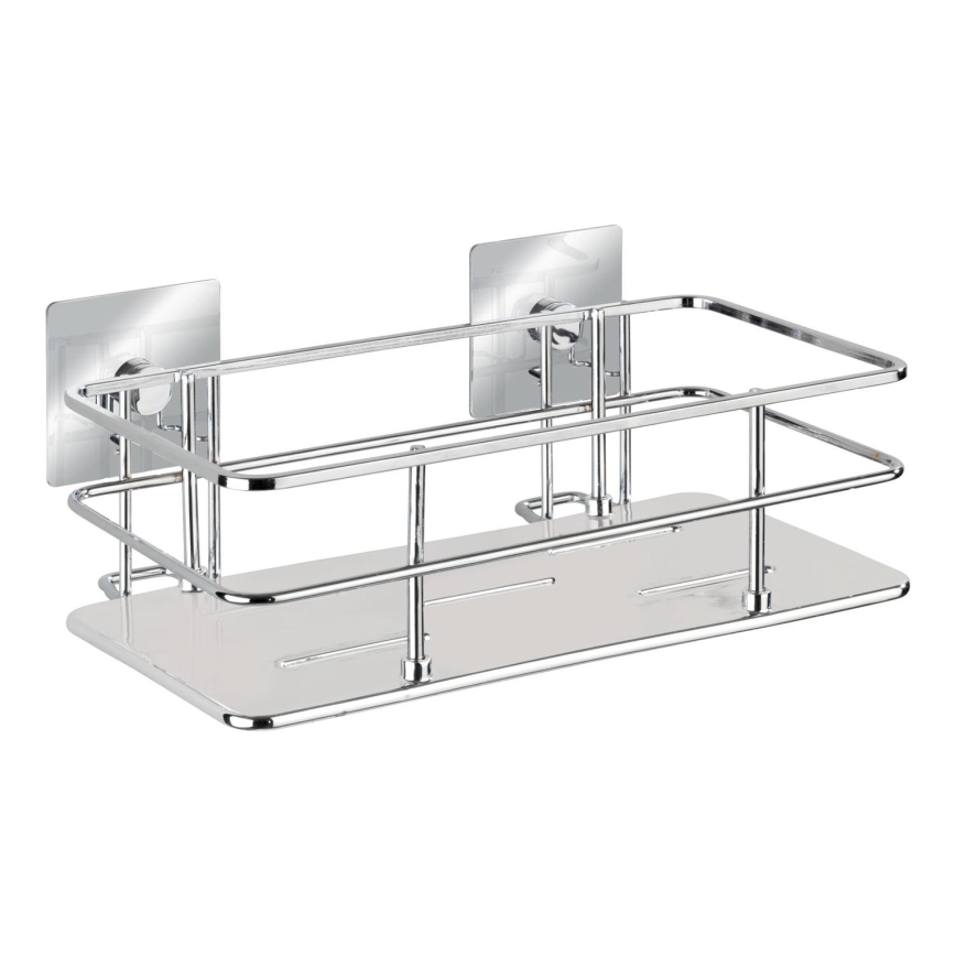 WENKO 23854800-Polica TURBO-LOC QUADRO ED. 24x14,5 cm nerjaveče jeklo/sijaj, krom
