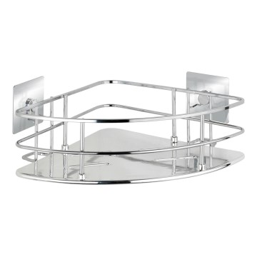 WENKO 23856800-Polica TURBO-LOC QUADRO ED. 27,5x19,3 cm nerjavno jeklo/sijajni krom