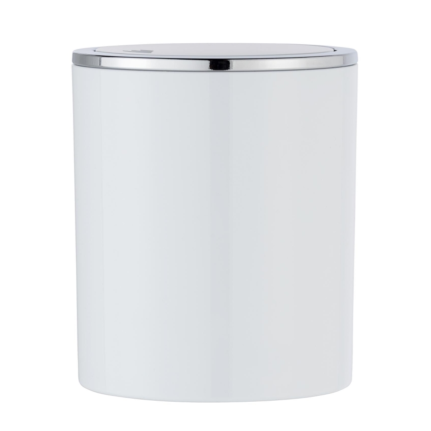 WENKO 23930100 - Koš INCA 14x16,8 cm bela/sijajni krom