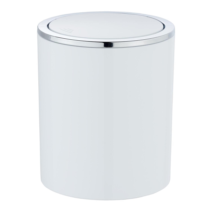 WENKO 23930100 - Koš INCA 14x16,8 cm bela/sijajni krom