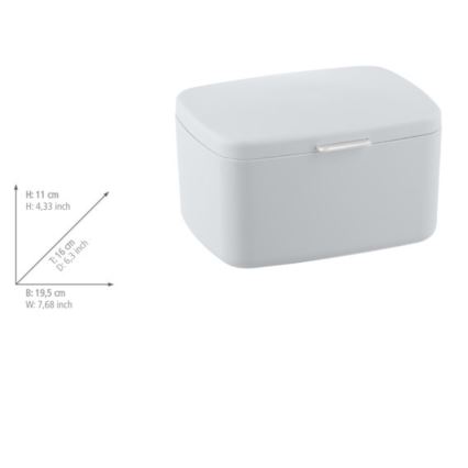 WENKO 23960100 - Škatla BARCELONA 19,5x16 cm bela/sijajni krom