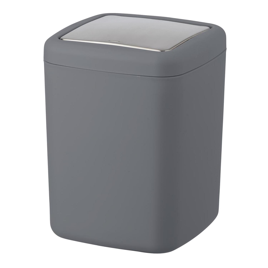 WENKO 23979100 - Koš za smeti BARCELONA 15x20 cm antracit/lesketajoč krom