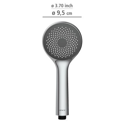 WENKO 23991100 - Tušna glava WATERSAVING SYSTEM 9,5 x 9,5 cm sijajni krom/siva