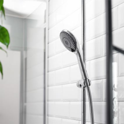 WENKO 23993100 - Tušna glava WATERSAVING SYSTEM 11x11 cm sijajni krom/bela/siva