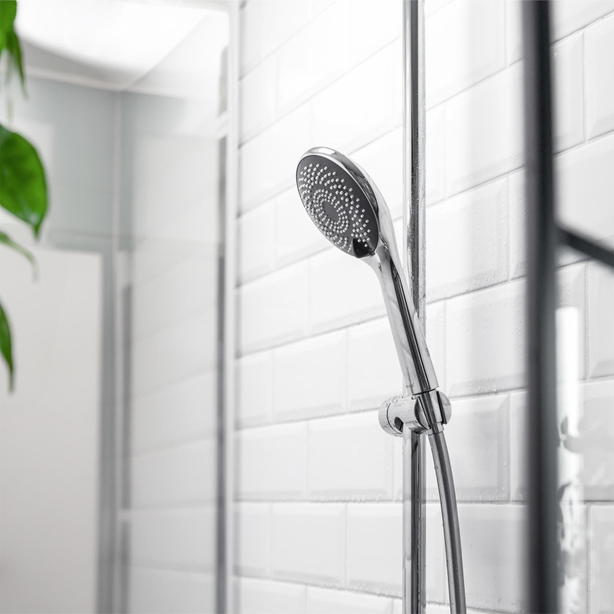 WENKO 23993100 - Tušna glava WATERSAVING SYSTEM 11x11 cm sijajni krom/bela/siva