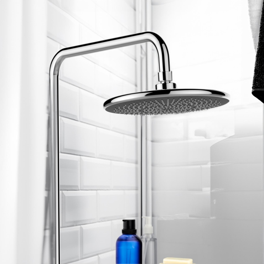 WENKO 23998100 - Glava tuša sistem za varčevanje z vodo 22,5x22,5 cm sijajni krom