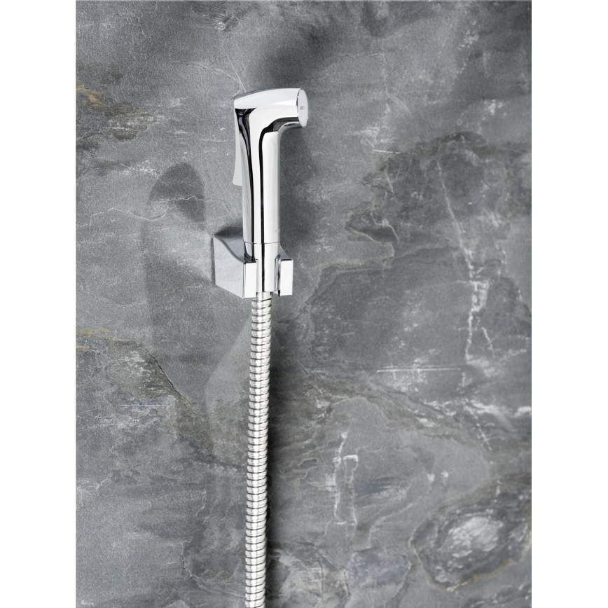 WENKO 23999100 - Komplet za bide SISTEM VARČEVANJA Z VODO 12x7 cm sijajni krom/srebrna