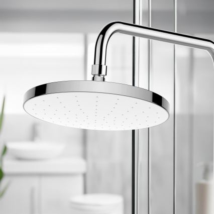 WENKO 24000100-Tuš glava z avtomatskim čiščenjem 22,5x22,5 cm sijajni krom/bela