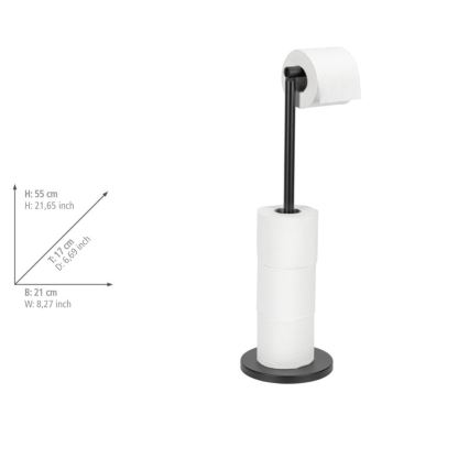 WENKO 24034100 - Držalo za toaletni papir 21x55 cm črno/srebrno