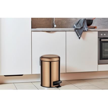 WENKO 24036100 - Koš LEMAN 17x25 cm nerjaveče jeklo/medena/črna