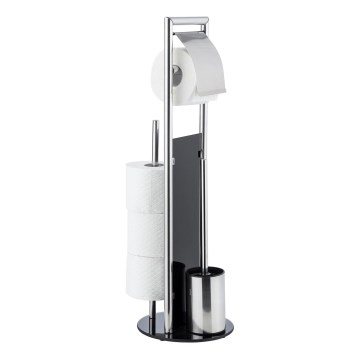 WENKO 24075800 - komplet za WC RAVINA 20x707 cm iz nerjavečega jekla/srebrna/črna