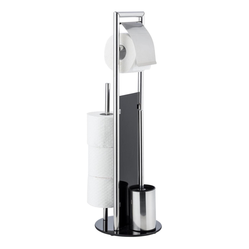 WENKO 24075800 - komplet za WC RAVINA 20x707 cm iz nerjavečega jekla/srebrna/črna