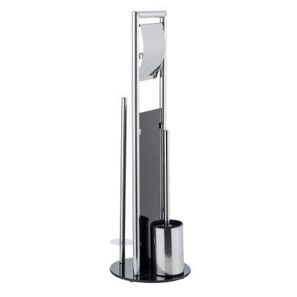 WENKO 24075800 - komplet za WC RAVINA 20x707 cm iz nerjavečega jekla/srebrna/črna