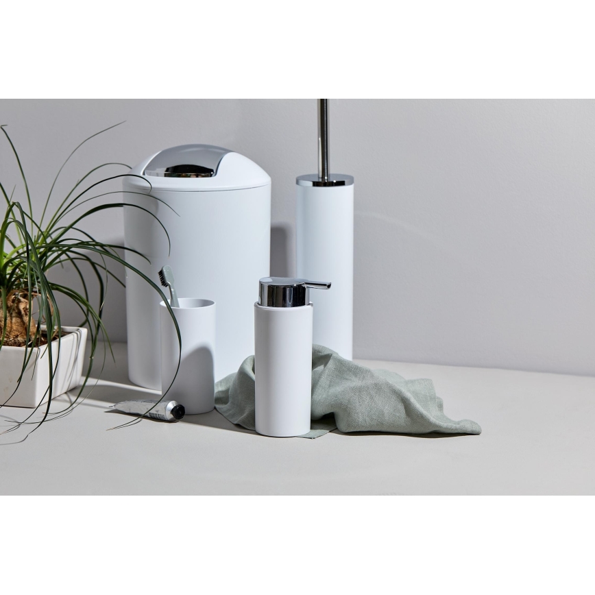 WENKO 24077800 - Komplet CALVO 6,5x13 cm bela/sijajni krom