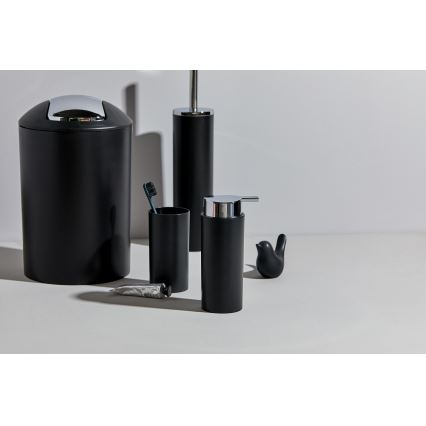 WENKO 24078800 - Komplet CALVO 6,5x13 cm črna/sijajni krom