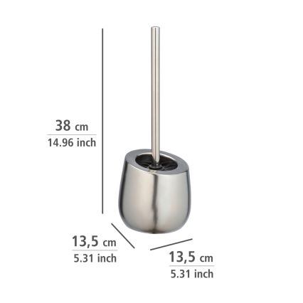 WENKO 24140100 - WC krtača BADI 13,5x38 cm srebrna