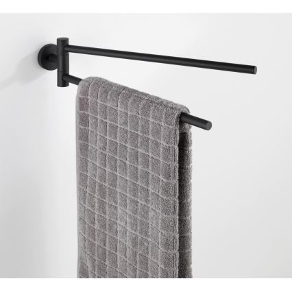 WENKO 24238100-Držalo za brisače BOSIO BLACK 5,5x43 cm nerjaveče jeklo/srebrno