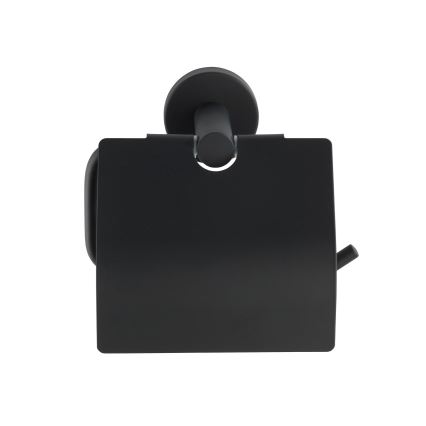 WENKO 24241100-Držalo za toaletni papir BOSIO BLACK 15x13,5 cm nerjavno jeklo/srebrna