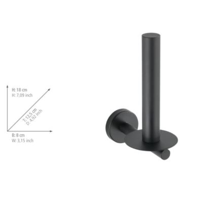 WENKO 24262100-Nosilec toaletnega papirja BOSIO BLACK 8x18 cm nerjaveče jeklo/srebrna
