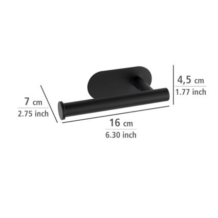 WENKO 24287100-Držalo toaletnega papirja TURBO-LOC OREA BLACK 16x7 cm nerjaveče jeklo/črna