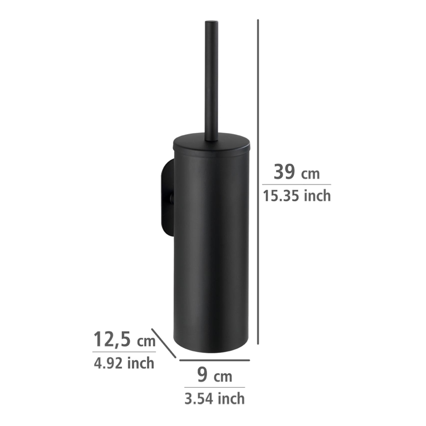 WENKO 24289100-WC krtača TURBO-LOC OREA BLACK 9x39,5 cm iz nerjavnega jekla/črna