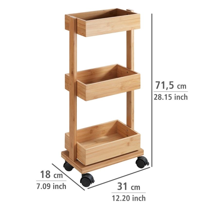 WENKO 24390100 - Regal TORTONA 18x71,5 cm rjava/črna