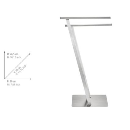 WENKO 24397100 - Nosilec za brisače LIRIO 20x76,5 cm nerjavno jeklo/satinirano
