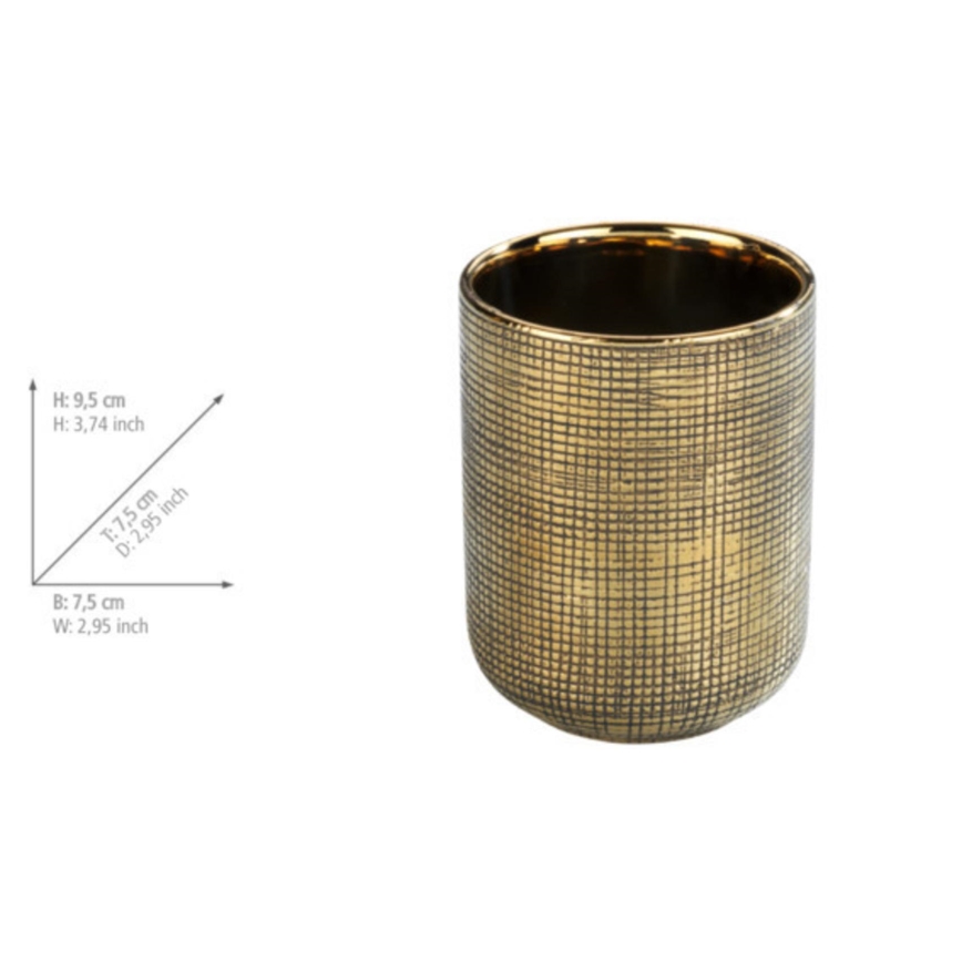 WENKO 24400100 - Držalo za zobne ščetke RIVARA 7,5x9,5 cm zlato
