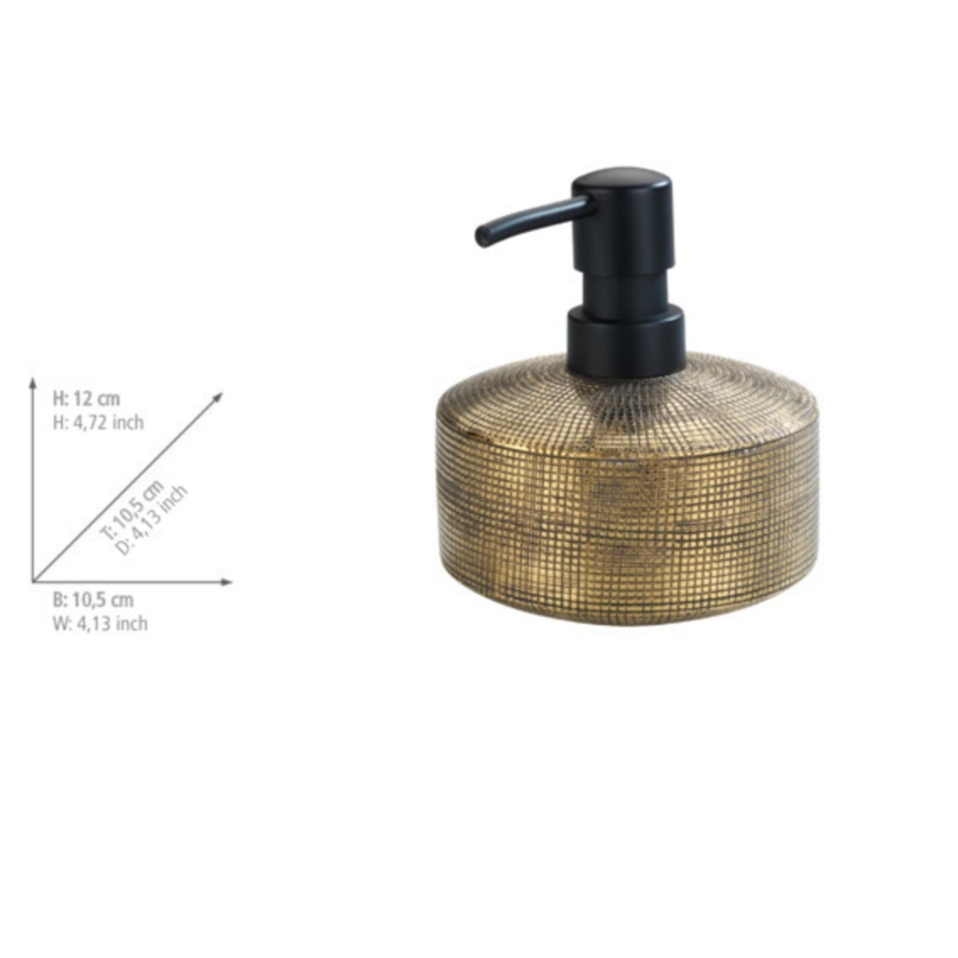 WENKO 24401100 - Dozator tekočega mila RIVARA 400 ml, zlate barve