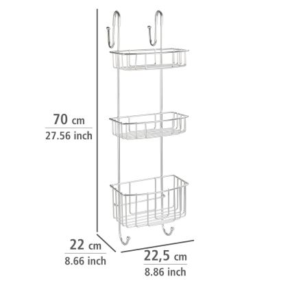 WENKO 24422100 - Polica OLESI 22,5x70 cm nerjaveče jeklo/srebrna