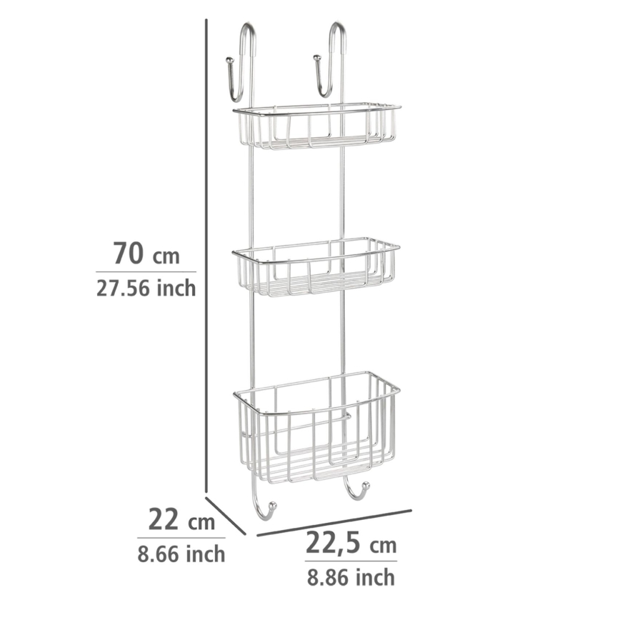 WENKO 24422100 - Polica OLESI 22,5x70 cm nerjaveče jeklo/srebrna